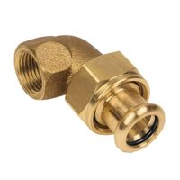 BONFIX press red copper 3-piece coupling angled 28mm x 1inch FRp
