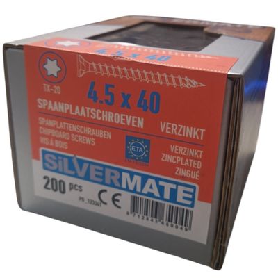 Silvermate chipboard screws 4.5 x 40 full thread