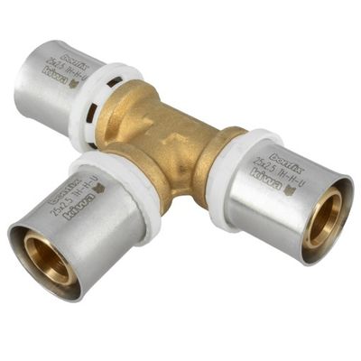 Photo of Bonfix Alu-Press Tee Fitting 25 x 25 x 25 mm Brass