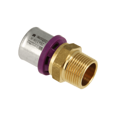 Bonfix Alu-press brass fitting straight 26mm x 1inch FR Photo of Bonfix Alu-press brass fitting straight 26mm x 1inch FR