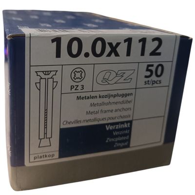 Foto van QZ kozijnpluggen platkop 10.0 x 112 - 50 stuks