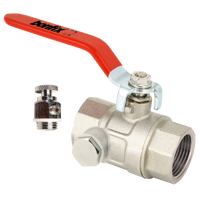 BONFIX brass ball valve with drain 1 1/2inch RpRp