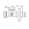 Afbeelding van Anco hoekstopkraan 1/2inch x 3/4inch met rozet en ronde handgreep