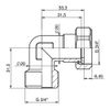 Afbeelding van EnergyBy solar messing draadfitting bocht 3/4inch x 3/4inch (DN16)