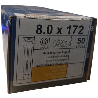 Foto van QZ kozijnpluggen panhead 8.0 x 172 - 50 stuks