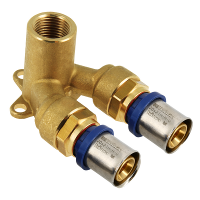 Photo of Bonfix Alu-press brass fitting wall plate 20 x 1/2inch x 20 FRpF