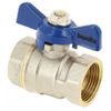 Image of BONFIX brass threaded fitting ball valve blue butterfly knob 1/2inch RpRp