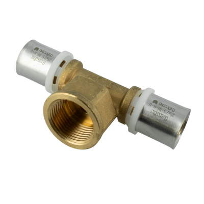 Photo of Bonfix Alu-press brass press fitting Tee 25mm x 1inch x 25mm FRpF