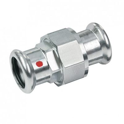 Photo of BONFIX press fitting galvanized steel 3-piece coupling 15mm x 15mm FF