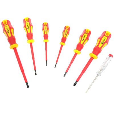 7-delige VDE schroevendraaierset 1000v - Inclusief voltage tester Foto van 7-delige VDE schroevendraaierset 1000v - Inclusief voltage tester