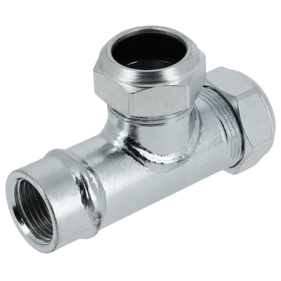 Foto van BONFIX C-staal knelfitting T-stuk binnendraad 15 x 1/2 inch x 15