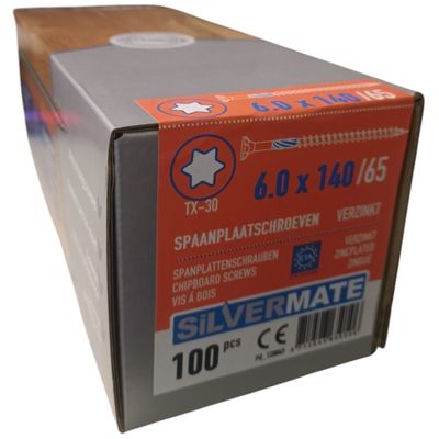 Silvermate chipboard screws 6.0 x 140 partial thread - 100 pcs