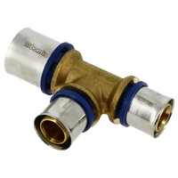 Bonfix alu-pers T-stuk verlopend 40 x 32 x 32 mm messing persfitting