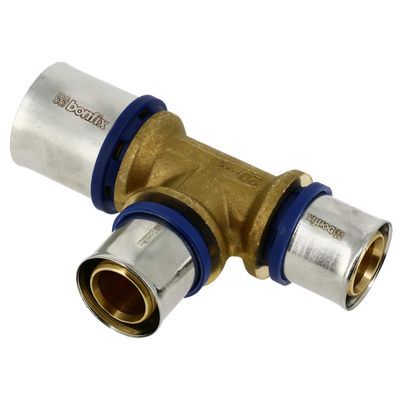 Bonfix alu-pers T-stuk verlopend 40 x 32 x 32 mm messing persfitting