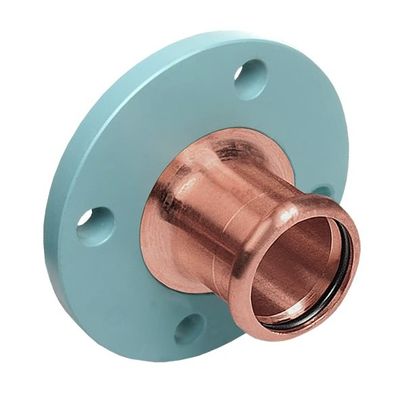 Photo of BONFIX press fitting red copper wall backplate flange coupling DN40 F