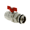 Image of BONFIX brass threaded fitting ball valve red handle dutch connection 3/4inch x 1inch RRp