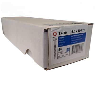 Construction screws wafer head 6.0 x 300 50 pcs Construction screws wafer head 6.0 x 300 50 pcs