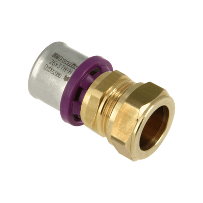 Bonfix Alu-press brass fitting reducer to compression straight 26mm x 22mm FF Photo of Bonfix Alu-press brass fitting reducer to compression straight 26mm x 22mm FF