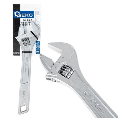 Foto van GEKO Verstelbare Moersleutel 250 mm – 0-34 mm – CrV Staal – Ergonomisch