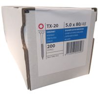 Spaanplaatschroeven 5.0 x 80 deeldraad verzinkt - 200 stuks