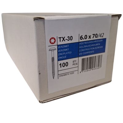 Photo of Construction screws wafer head 6.0 x 70 100 pcs