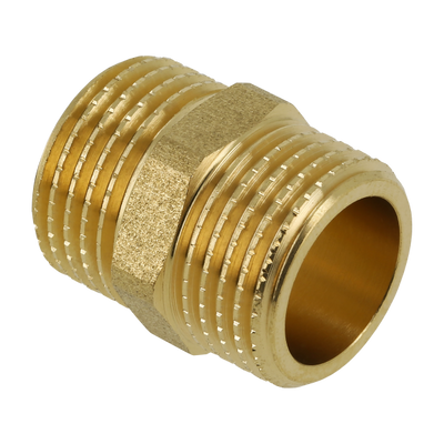 Foto van BONFIX messing draadfitting dubbele nippel 2 1/2inch RR