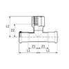 Afbeelding van Steelpres C-staal M 28mm persfitting T-stuk 28mm x 1/2inch binnendraad x 28mm