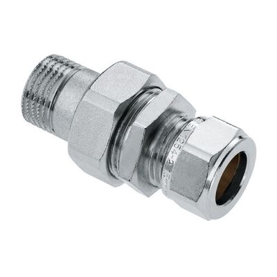 Foto van BONFIX messing knelfitting radiatorkoppeling recht vertind 1/2inch x 15mm FR