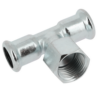 BONFIX press fitting galvanized steel Tee 76,1mm x 3/4inch x 76,1mm FRpF
