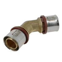 BONFIX Alu-pers - messing perskoppeling / persfitting - bocht / knie 32mm