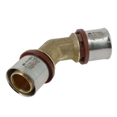 BONFIX Alu-pers - messing perskoppeling / persfitting - bocht / knie 32mm
