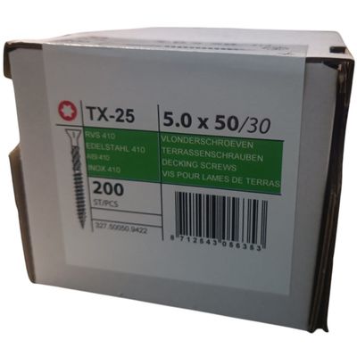 Vlonderschroeven RVS 410 5.0 x 50 - 200 stuks