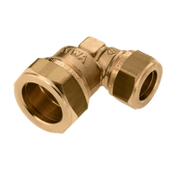 BONFIX messing knelfitting knie / bocht verlopend 28mm x 22mm FF