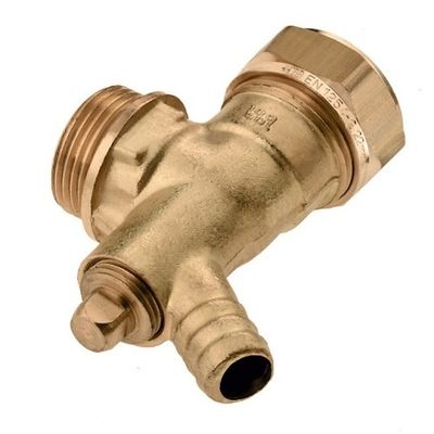 Foto van BONFIX messing knelfitting knie met aftap 15mm x 1/2inch FF