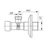 Afbeelding van Anco hoekstopkraan 1/2inch x 3/8inch met rozet, rvs filter en automatisch uitschakelsysteem