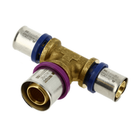 Bonfix Alu-press brass fitting coupling Tee reduced 20mm x 26mm x 20mm FFF