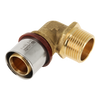 Image of Bonfix Alu-press brass fitting elbow male thread 32mm x 1inch FR