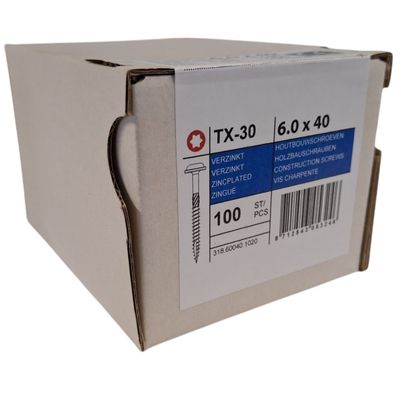 Photo of Construction screws wafer head 6.0 x 40 - 100 pcs