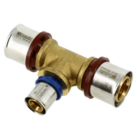 Bonfix alu-pers T-stuk verlopend 32 x 20 x 32 mm messing persfitting