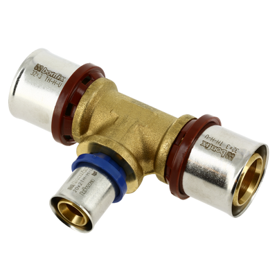 Bonfix alu-pers T-stuk verlopend 32 x 20 x 32 mm messing persfitting