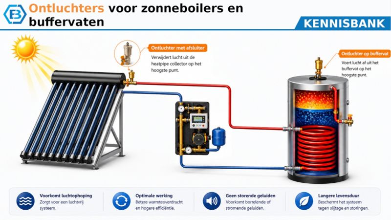 Ontluchters voor zonneboilers en buffervaten