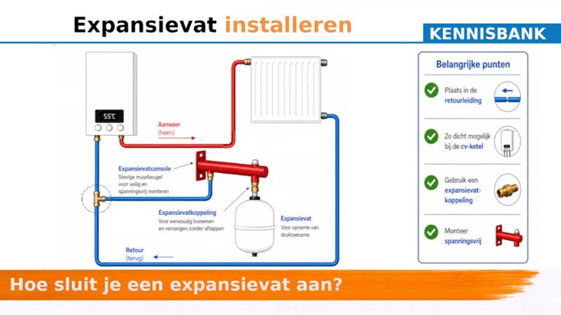 Expansievat installeren en aansluiten (CV)