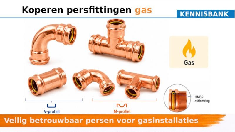 Persfittingen roodkoper (gas)