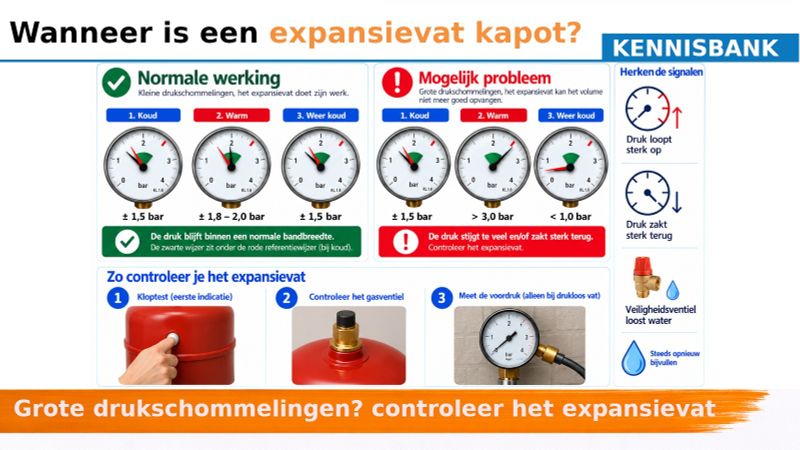 Wanneer is een expansievat kapot?