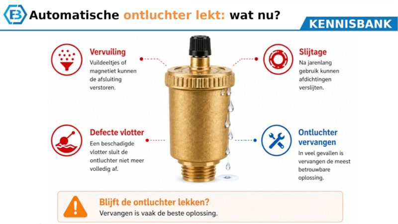 Automatische ontluchter lekt: wat nu?