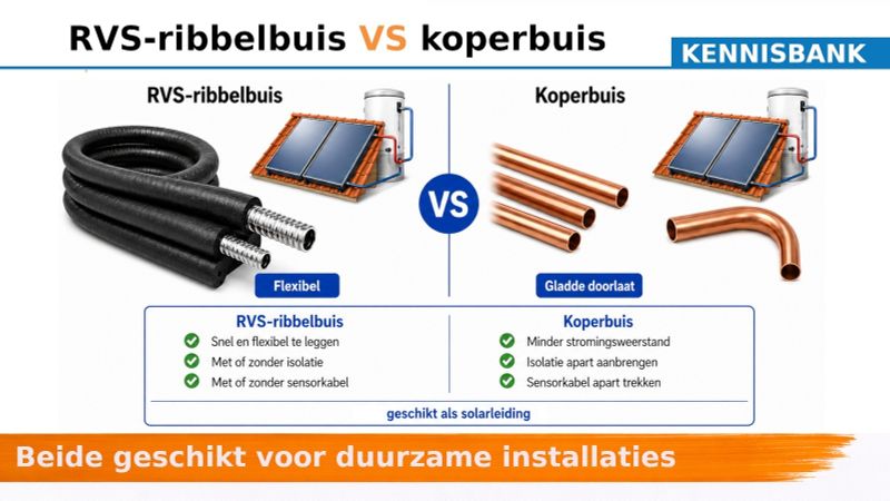 RVS-ribbelbuis vs koperbuis als solarleiding