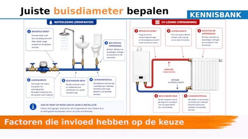 Juiste buisdiameter bepalen voor water- en cv-leidingen