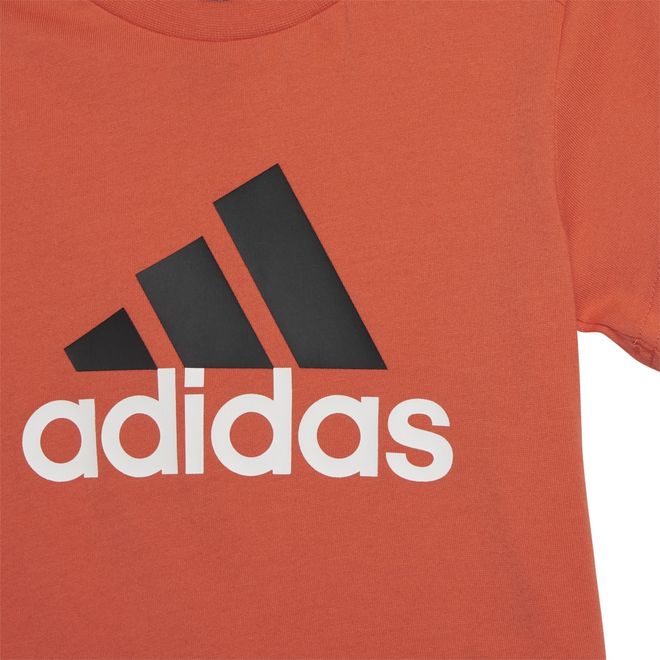 Afbeelding van Adidas Essentials Logo T-shirt en Short Set Little Infants Bright Red Black