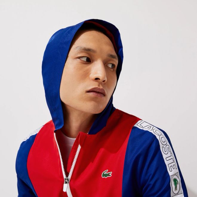 Afbeelding van Lacoste Sport Trainingspak Block Blue Red White