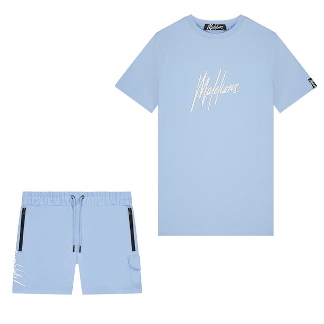 Afbeelding van Malelions Men Signature + Short Set Light Blue